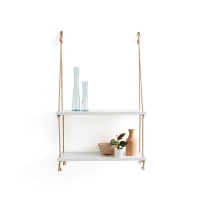 Полка Настенная двойная из МДФ и сизаля Д60см Mareo единый размер бежевый LA REDOUTE INTERIEURS  фото, kupilegko.ru